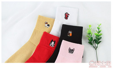 【謙巽諸暨襪子批發春夏新款全棉刺繡動物女士襪子中筒襪子女廠家qx-cx03】諸暨市大唐謙巽針織廠 - 產品庫